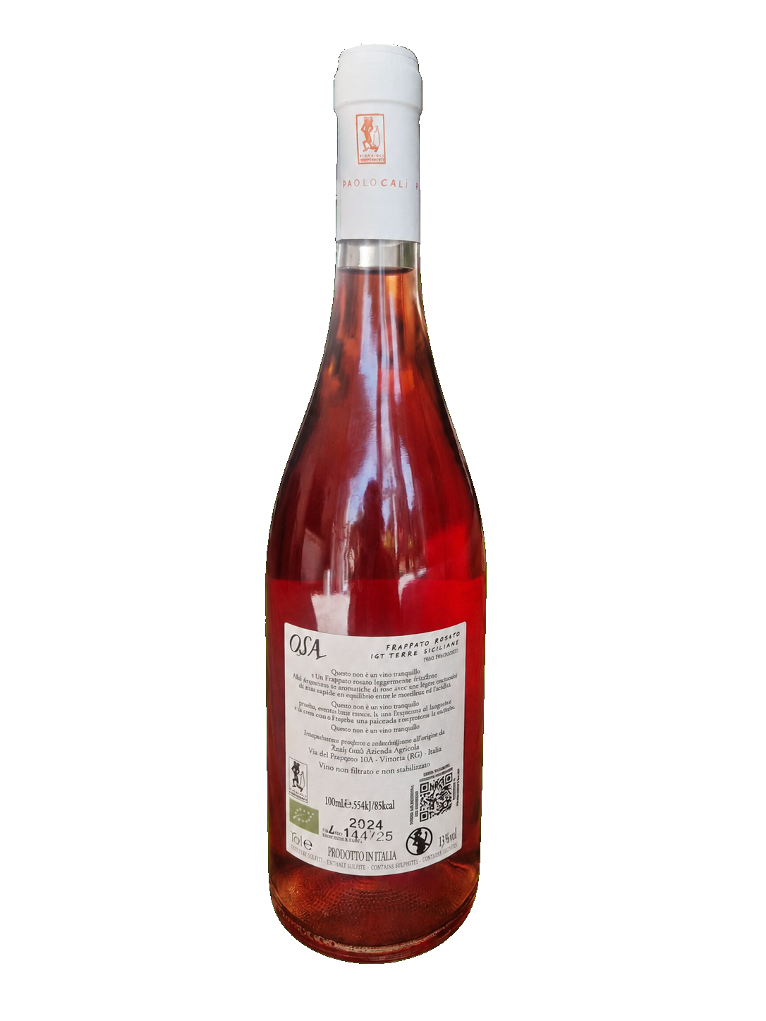 OSA Frappato Rosato — Paolo Calì, reverso