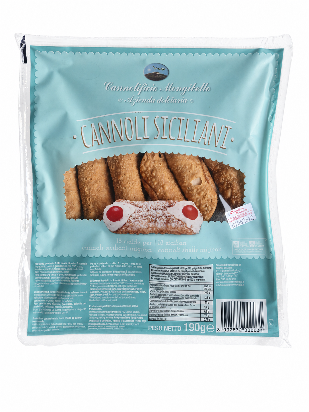 Cannoli Siciliani — Mongibello, frente