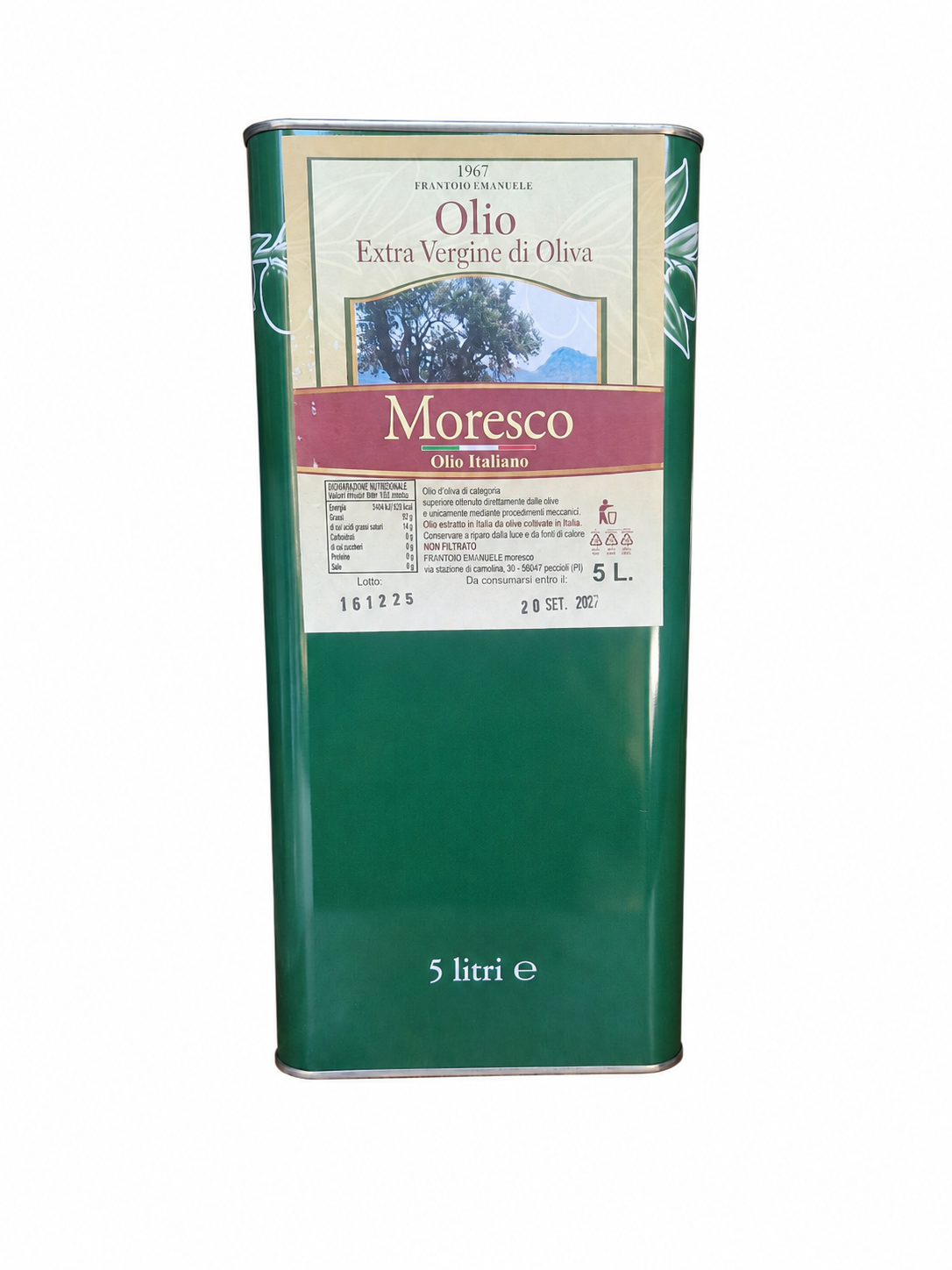 Moresco Olio Extra Vergine — Frantoio Emanuele, frente